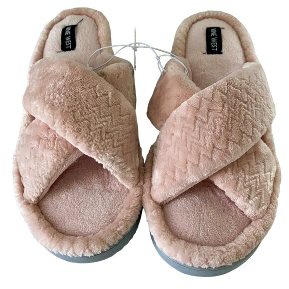 Nine West Cross Band Premium Slippers Open Toe House Slides Women's XL NEW - Picture 2 of 7